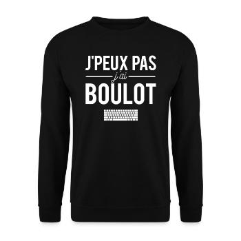 J'peux pas j'ai boulot travail bureau humour - Sweat-shirt Unisexe - noir - Devant - Alina (178cm) & Michal (187cm)