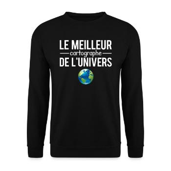 Le meilleur cartographe de l'univers humour - Sweat-shirt Unisexe - noir - Devant - Alina (178cm) & Michal (187cm)