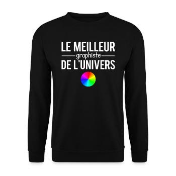 Le meilleur graphiste de l'univers métier humour - Sweat-shirt Unisexe - noir - Devant - Alina (178cm) & Michal (187cm)