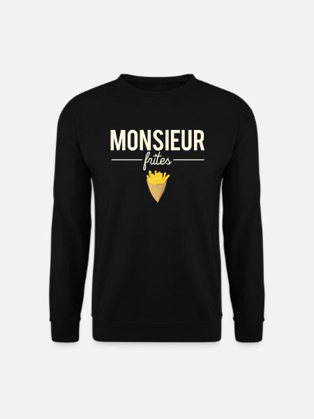 Monsieur frites nourriture fast food humour - Sweat-shirt Unisexe - noir