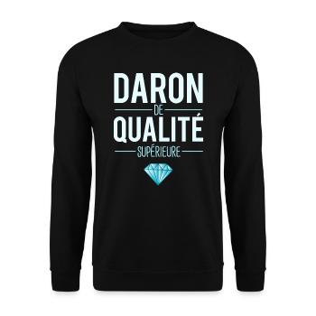 Daron de qualité supérieure meilleur papa humour - Sweat-shirt Unisexe - noir - Devant - Alina (178cm) & Michal (187cm)
