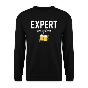 Expert en apéro amateur bière alcool apéro - Sweat-shirt Unisexe - noir - Devant - Alina (178cm) & Michal (187cm)