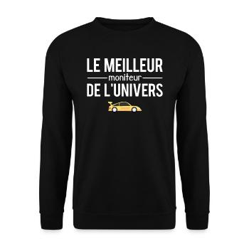 Le meilleur moniteur de l'univers auto école - Sweat-shirt Unisexe - noir - Devant - Alina (178cm) & Michal (187cm)