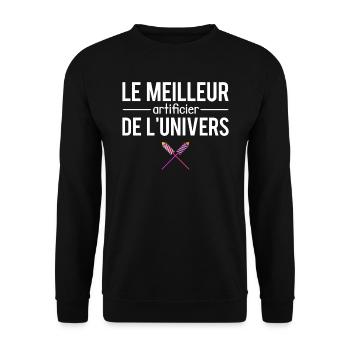 Le meilleur artificier de l'univers métier humour - Sweat-shirt Unisexe - noir - Devant - Alina (178cm) & Michal (187cm)