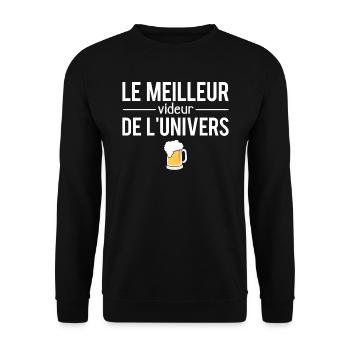 Le meilleur videur de l'univers bière pression - Sweat-shirt Unisexe - noir - Devant - Alina (178cm) & Michal (187cm)