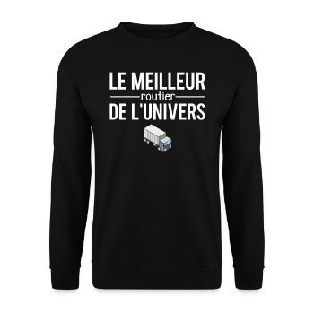 Le meilleur routier de l'univers chauffeur camion - Sweat-shirt Unisexe - noir - Devant - Alina (178cm) & Michal (187cm)