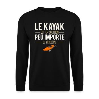 Le kayak est la solution peu importe le problème - Sweat-shirt Unisexe - noir - Devant - Alina (178cm) & Michal (187cm)