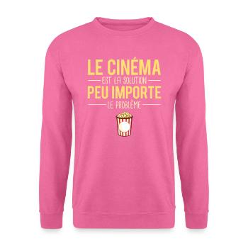 Le cinéma problème solution cadeau cinéphile - Sweat-shirt Unisexe - rose - Devant