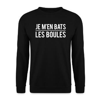 Je m'en bats les boules je m'en fous indifférent - Sweat-shirt Unisexe - noir - Devant - Alina (178cm) & Michal (187cm)