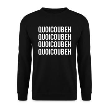 Quoicoubeh apagnan t'as les crampés réseaux humour - Sweat-shirt Unisexe - noir - Devant - Alina (178cm) & Michal (187cm)