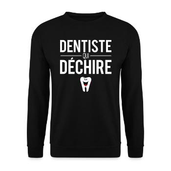 Dentiste qui déchire cadeau meilleur dentiste - Sweat-shirt Unisexe - noir - Devant - Alina (178cm) & Michal (187cm)