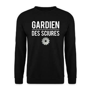 Gardien des sciures cadeau ébéniste humour - Sweat-shirt Unisexe - noir - Devant - Alina (178cm) & Michal (187cm)