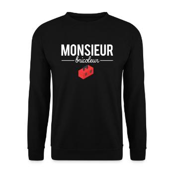 Monsieur bricoleur blague meilleur bricoleur - Sweat-shirt Unisexe - noir - Devant - Alina (178cm) & Michal (187cm)