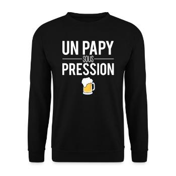 Un papy sous pression grand père bière - Sweat-shirt Unisexe - noir - Devant - Alina (178cm) & Michal (187cm)