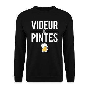 Videur de pintes blague buveur bière humour - Sweat-shirt Unisexe - noir - Devant - Alina (178cm) & Michal (187cm)