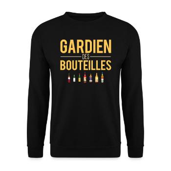 Gardien des bouteilles blague alcool apéro humour - Sweat-shirt Unisexe - noir - Devant - Alina (178cm) & Michal (187cm)