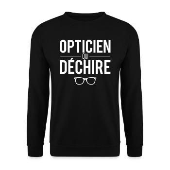 Opticien qui déchire métier meilleur opticien - Sweat-shirt Unisexe - noir - Devant - Alina (178cm) & Michal (187cm)