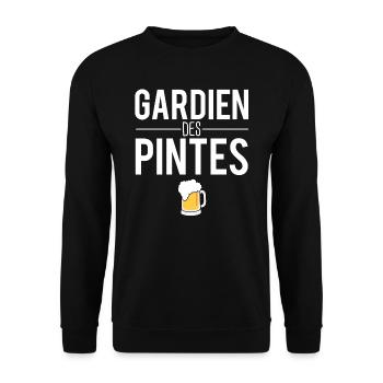 Gardien des pintes blague bière apéro humour - Sweat-shirt Unisexe - noir - Devant - Alina (178cm) & Michal (187cm)