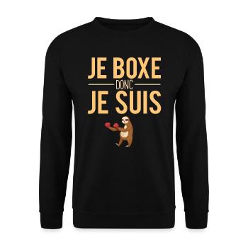 Je boxe donc je suis blague boxeur humour - Sweat-shirt Unisexe - noir - Devant - Alina (178cm) & Michal (187cm)