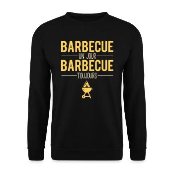 Barbecue un barbecue toujours roi du barbecue - Sweat-shirt Unisexe - noir - Devant - Alina (178cm) & Michal (187cm)