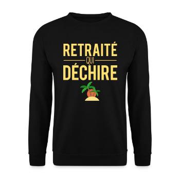Retraité qui déchire cadeau départ retraite - Sweat-shirt Unisexe - noir - Devant - Alina (178cm) & Michal (187cm)