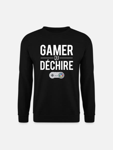Gamer qui déchire geek manette console humour - Sweat-shirt Unisexe - noir