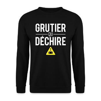 Grutier qui déchire construction chantier humour - Sweat-shirt Unisexe - noir - Devant - Alina (178cm) & Michal (187cm)