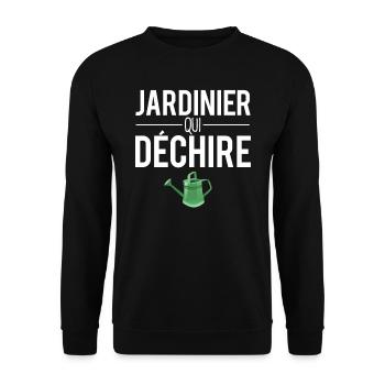 Jardinier qui déchire papa jardinier jardin humour - Sweat-shirt Unisexe - noir - Devant - Alina (178cm) & Michal (187cm)
