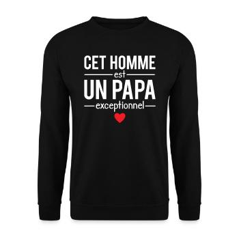 Cet homme est un papa exceptionnel fête des pères - Sweat-shirt Unisexe - noir - Devant - Alina (178cm) & Michal (187cm)