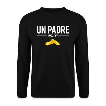 Un padre en or papa parfait cadeau fête des pères - Sweat-shirt Unisexe - noir - Devant - Alina (178cm) & Michal (187cm)
