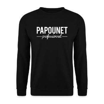 Papounet professionnel cadeau fête des pères - Sweat-shirt Unisexe - noir - Devant - Alina (178cm) & Michal (187cm)