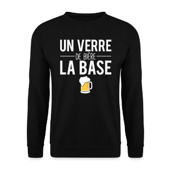 Une verre de bière la base mousse pression humour - Sweat-shirt Unisexe - noir - Devant - Alina (178cm) & Michal (187cm)