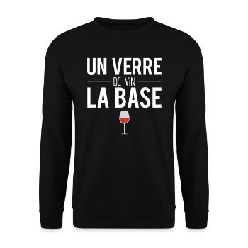Un verre de vin la base alcool apéro humour - Sweat-shirt Unisexe - noir - Devant - Alina (178cm) & Michal (187cm)