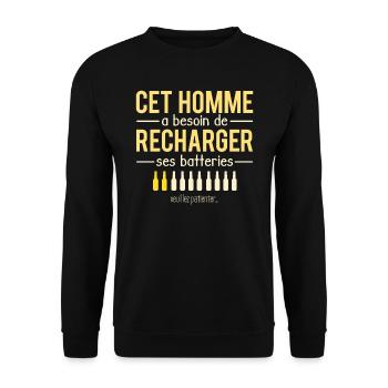 Idée cadeau blague amateur bière pression humour - Sweat-shirt Unisexe - noir - Devant - Alina (178cm) & Michal (187cm)