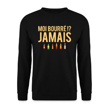 Moi bourré jamais blague amateur apéro alcool - Sweat-shirt Unisexe - noir - Devant - Alina (178cm) & Michal (187cm)