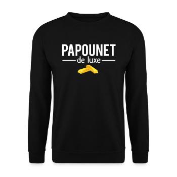 Papounet de luxe papa parfait fête des pères - Sweat-shirt Unisexe - noir - Devant - Alina (178cm) & Michal (187cm)
