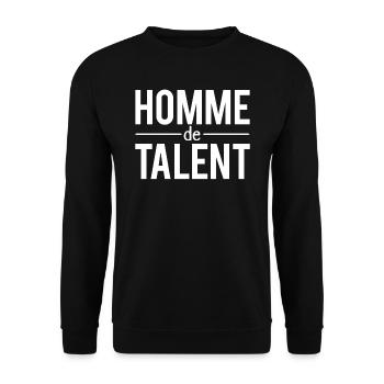 Homme de talent blague homme humour - Sweat-shirt Unisexe - noir - Devant - Alina (178cm) & Michal (187cm)