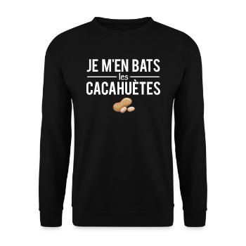 Je m'en bats les cacahuètes rien à foutre humour - Sweat-shirt Unisexe - noir - Devant - Alina (178cm) & Michal (187cm)
