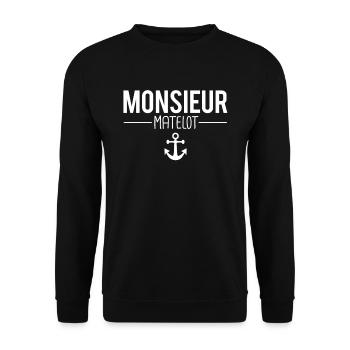 Monsieur matelot blague capitaine bateau humour - Sweat-shirt Unisexe - noir - Devant - Alina (178cm) & Michal (187cm)