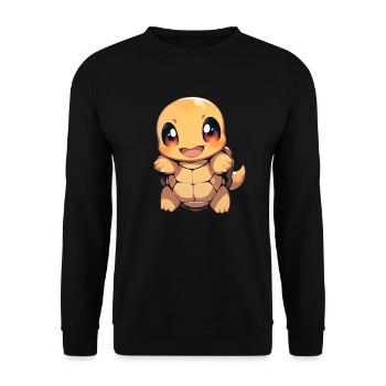 Baby Schildkröte - Unisex Pullover - Schwarz - Vorne - Alina (178cm) & Michal (187cm)