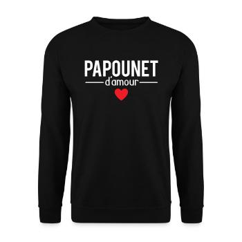 Papounet d'amour meilleur papa fête des pères - Sweat-shirt Unisexe - noir - Devant - Alina (178cm) & Michal (187cm)