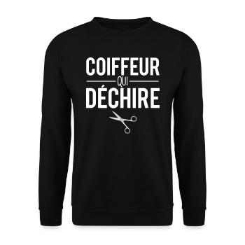 Coiffeur qui déchire meilleur coiffeur humour - Sweat-shirt Unisexe - noir - Devant - Alina (178cm) & Michal (187cm)