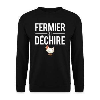 Fermier qui déchire meilleur fermier humour - Sweat-shirt Unisexe - noir - Devant - Alina (178cm) & Michal (187cm)