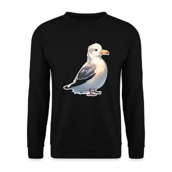 Möwe - Unisex Pullover - Schwarz - Vorne - Alina (178cm) & Michal (187cm)
