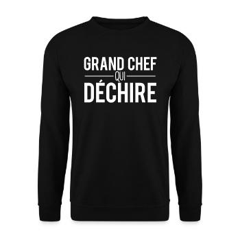 Grand chef qui déchire patron humour - Sweat-shirt Unisexe - noir - Devant - Alina (178cm) & Michal (187cm)