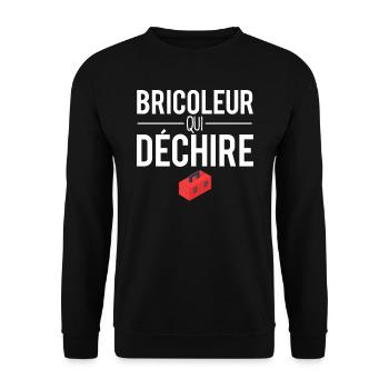 Bricoleur qui déchire papa bricoleur humour - Sweat-shirt Unisexe - noir - Devant - Alina (178cm) & Michal (187cm)