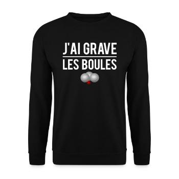 J'ai grave les boules bouliste pétanque humour - Sweat-shirt Unisexe - noir - Devant - Alina (178cm) & Michal (187cm)