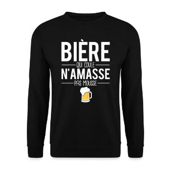 Bière qui n'amasse pas mousse apéro humour - Sweat-shirt Unisexe - noir - Devant - Alina (178cm) & Michal (187cm)