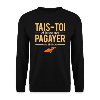 Tais-toi et laisse-moi pagayer en silence kayak - Sweat-shirt Unisexe - noir - Devant - Alina (178cm) & Michal (187cm)