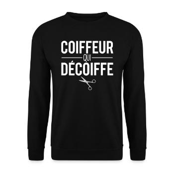 Coiffeur qui décoiffe métier profession humour - Sweat-shirt Unisexe - noir - Devant - Alina (178cm) & Michal (187cm)